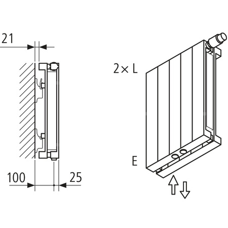 Grzejnik płytowy typ 20 KERMI V-HVV wym. 800 x 1260 mm, kolor biały, moc 1693 W