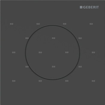 Przycisk uruchamiający Geberit typ 40 do systemu spłukiwania pisuarów z pneumatycznym uruchamianiem spłukiwania, okrągły: Czarny mat / Z powłoką easy-to-clean