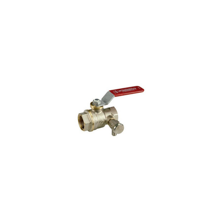 Zawór kulowy GIACOMINI R910S mosiądz niklowany 3/4'' GW z kurkiem spustowym 1/4'', uchwyt: dźwignia