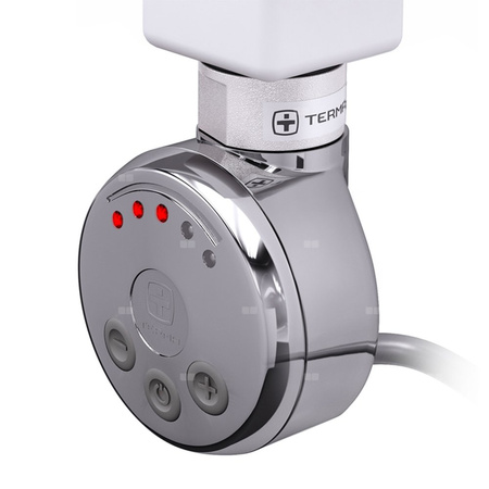 Grzałka TERMA MEG, 1000W Tuba, Chrom CRO, kabel prosty bez wtyczki z maskownicą [srebrzysty, 1,5m, logo Terma, instr. TERMA]