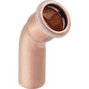 Kolano 45' GEBERIT Mapress Kupfer FKM, Cu, 22 mm, DN 20 x 22 mm x DN 20 (końcówka wciskowa x mufa zaprasowywana) z uszczelką