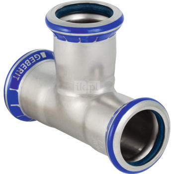 Trójnik GEBERIT Mapress Edelstahl FKM równoprzelotowy 90' stal nierdzewna 28 mm MZ