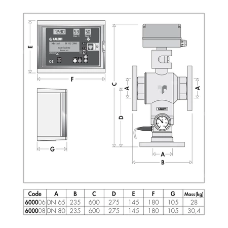 LEGIOMIX - Elektroniczny zawór mieszający Dn 80 do c.w.u. . Nadzór nad procesem dezynfekcji. Przyłącza kołnierzowe. Zasilanie 230 V.