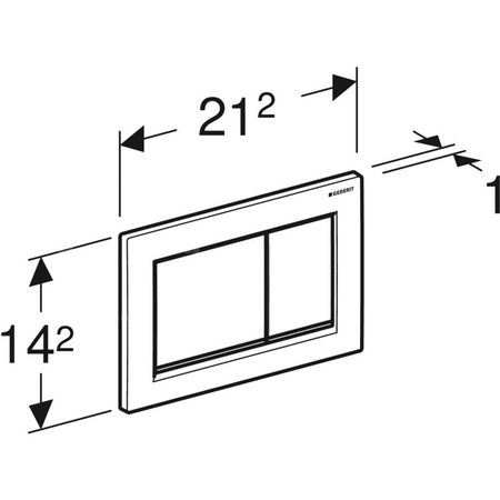 Przycisk uruchamiający Geberit Omega20, przedni/górny, biały-złoty-biały, prostokątny