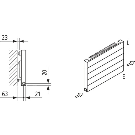 Grzejnik płytowy typ 11 KERMI HHN, z osłonami wym. 700 x 700 mm, kolor biały, moc 821 W