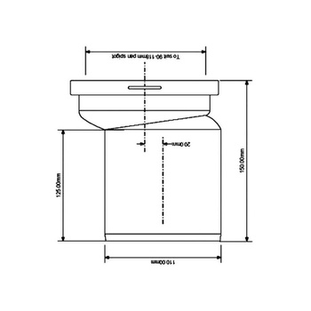 Przyłącze kanalizacyjne, krótkie L-150mm,wejście 90-110mm,wyjście 110mm z przesunięciem mimośr. 20mm
