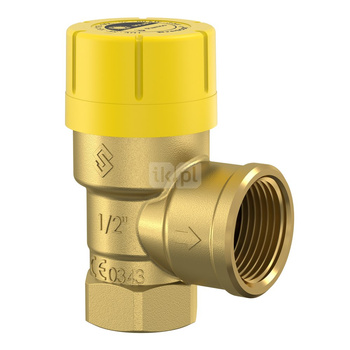 Zawór przelewowy kątowy (90') FLAMCO MEIBES Prescor Solar mosiądz PN 16, 6 bar GW cylindryczny bspt-rp 1'' x 1 1/4''