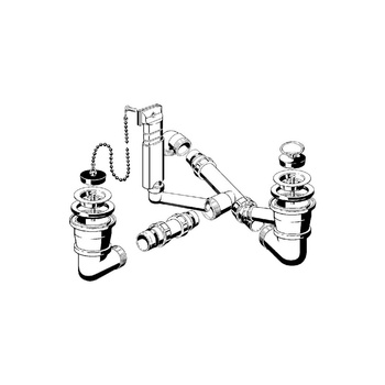Pozyskiwacz przestrzeni-komplet odpływowo-przelewowy tworzywo sztuczne, nr wzoru 7870.52 G: 1½ fi: 70 rozstaw: 170–330