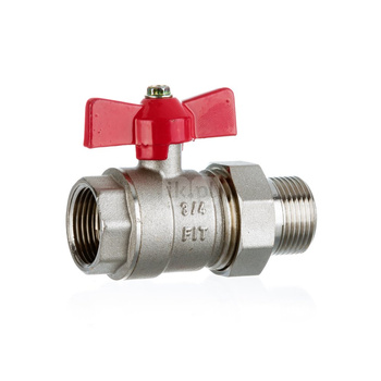 Zawór kulowy wodny motylek z półśrubunkiem 3/4'' STRONG