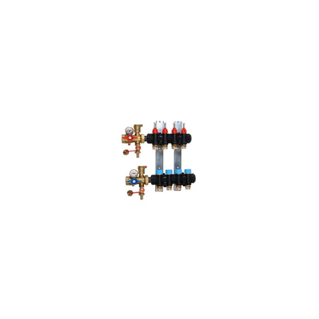 Rozdzielacz do ogrzewania podłogowego GIACOMINI R553FP 11-obieg. technopolimer 1'' x eurocono 3/4'' + przepływomierz + termometr + zawór napełn/spust + odpowietrznik + zawór przy przyłączu