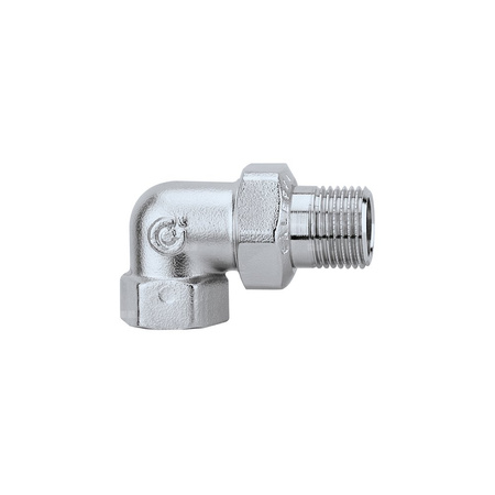 Złączka trzyczęściowa kątowa. Wykończenie: chrom 1 1/4" GW x GZ ze złączką