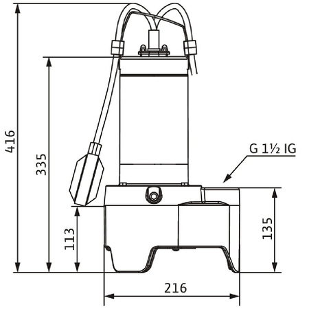Pompa zanurzeniowa do ścieków WILO Rexa MINI3-V04.11/T06-540/O-10M żeliwo 3x 400V, moc 0.83W 50 Hz, przewód 10m