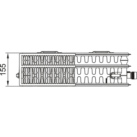 Grzejnik płytowy Kermi®X2® Profil-V typ 33 700x150x900 biały,10 bar, z osłonami