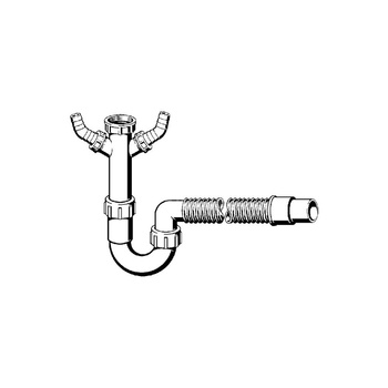 Syfon rurowy przeznaczenie: zlewozmywak, tworzywo sztuczne, nr wzoru 7985.17 G: 1½ L: 500 DN: 40/50