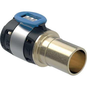 Złączka przejściowa  GEBERIT FlowFit / Mapress, brąz bezołowiowy, 32 mm x 28 mm (łącznik zaprasowywany x końcówka wsuwana)