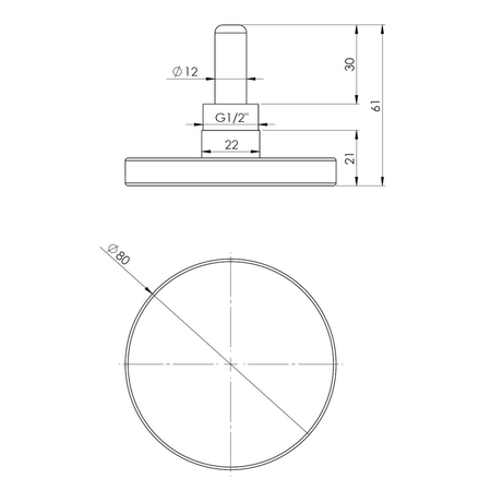 Termometr bimetaliczny AFRISO BiTh fi 80 mm 0…160'C tuleja 40 mm połączenie ax