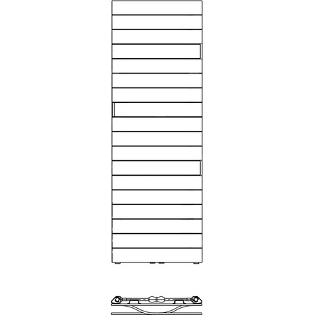 Grzejnik dekoracyjny Kermi TABEO1197x101x600mm, QN 747,GLS,podłączenie środkowe