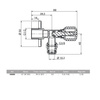Zawór wodny VALVEX Base GZ 1/2'' x gz z nakrętką 3/8''