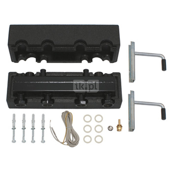 Kolektor WHV 35 do 2 obiegów grzewczych, ze zintegrowanym sprzęgłem hydraulicznym(maksymalny przepływ 3,5m3/h) przystosowany do