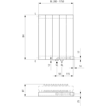 Kermi V ściana grze. HVV22 2200x122x1330 pionowa, RAL 9016, 6 bar, prawa