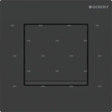 Pneumatyczny zawór spłukujący Geberit do pisuaru, ręczny, Typ 20, czarny mat, easy-to-clean, prostokątny