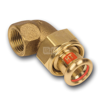 Śrubunek 45' SANHA Press Solar trzyczęściowy, miedź, 22 mm x 3/4'' (zw x GW)