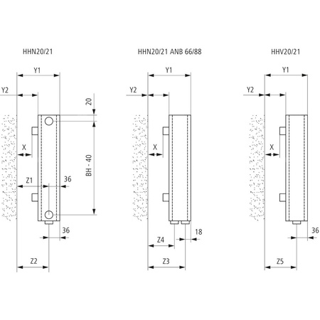 Ściana grzewcza Kermi Heizwand HHN Typ20 BH1050x72x1100 QN1735, weiß, 6bar, m. Abd, AB 12