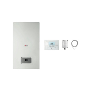 Pakiet - Kocioł gazowy jednofunkcyjny SAUNIER DUVAL Thelia Condens AS 25 kondensacyjny wiszący 6.3-26.5kW + Czujnik temperatury zewnętrznej + Regulator EXACONTROL E7C