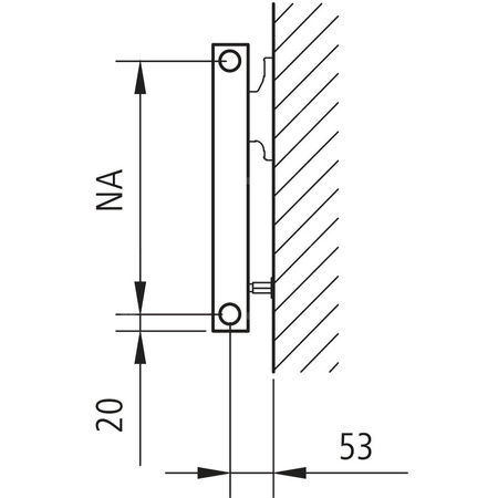 Grzejnik płytowy typ 11 KERMI HHN, z osłonami wym. 770 x 1500 mm, kolor biały, moc 1857 W