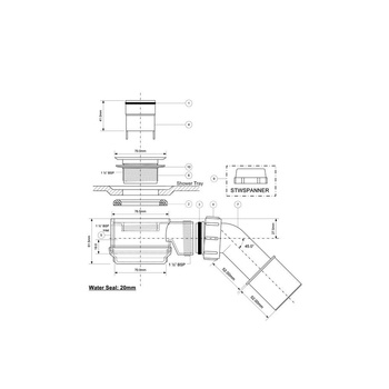 Syfon odpływowy do odpływów liniowych do serii CD