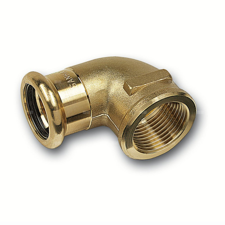 Kolano 90' SANHA PURAPRESS, brąz, 15 mm x 1/2'' (zw x GW)