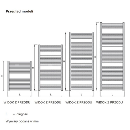 Grzejnik drabinkowy ZEHNDER Klaro, wym. 1146 x 450 mm, kolor biały RAL9016, moc 521W
