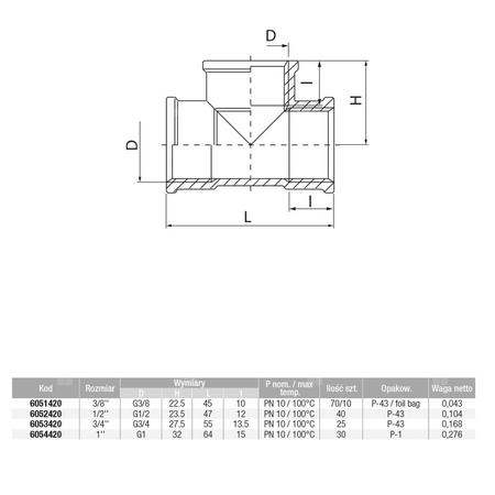 Trójnik VALVEX Twist mosiądz 3/4'' GW