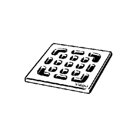 Kratka VIEGA 49333 kwadratowa ze stalowai nierdzewnej 94x94mm do wpustu