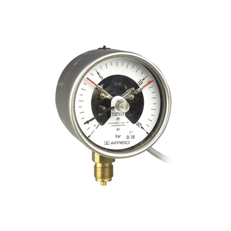 Manometr z rurką Bourdona AFRISO RF kontaktowy magnetyczny MK1 -1/9 bar G1/2B radialne fi 100 mm, kl. 1,0%