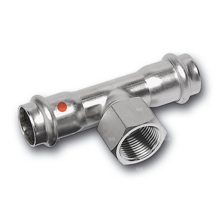 Trójnik SANHA NiroTherm Press stal nierdzewna 76,1 mm x 1'' x 76,2 mm (zw x GW x zw)