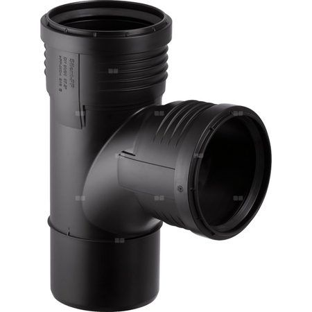 Trójnik GEBERIT Silent-PP 87.5' PP 110 mm x 90 mm x 110 mm (mufa z tworzywa sztucznego do spawania/zgrzewania x króciec z tworzywa sztucznego do spawania/zgrzewaniania x mufa z tworzywa sztucznego do spawania/zgrzewania)