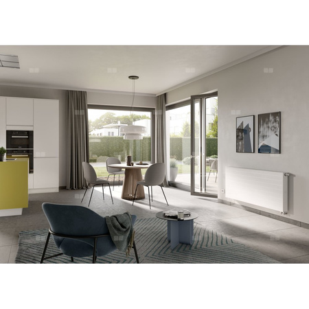 Grzejnik płytowy Kermi®x-flair, Line K typ 33 554x805 biały, 10 bar, kompaktowy, z osłonami