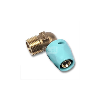 Kolano 90' SANHA 3fit Push dwuczęściowy, miedź, 14 mm x 1/2'' (ww x GZ)