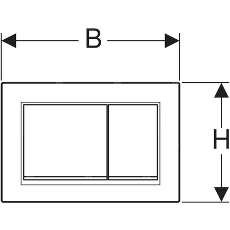 Przycisk uruchamiający Geberit Omega20, przedni/górny, biały-chrom bł.-biały, prostokątny