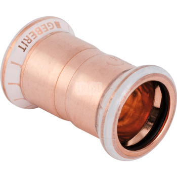 Mufa GEBERIT Mapress Kupfer, miedź, 35 mm, DN 32 x 35 mm x DN 32 (mufa zaprasowywana x mufa zaprasowywana), (głębokość: 5 mm) z uszczelką
