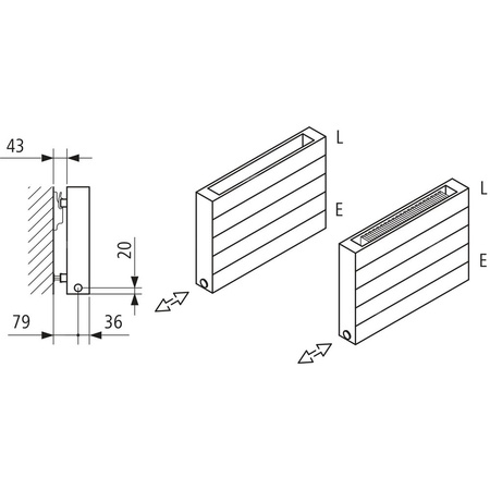 Ściana grzewcza Kermi Heizwand HHN Typ20 BH1260x72x1200 QN2224, weiß, 6bar, m. Abd, AB 12
