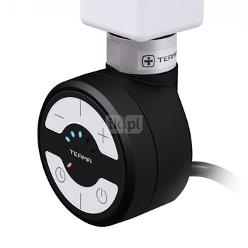 Grzałka TERMA MOA, 300W Tuba, RAL 9005 mat, kabel spiralny z wtyczką [czarny, 2,5m, logo Terma, instr. TERMA]