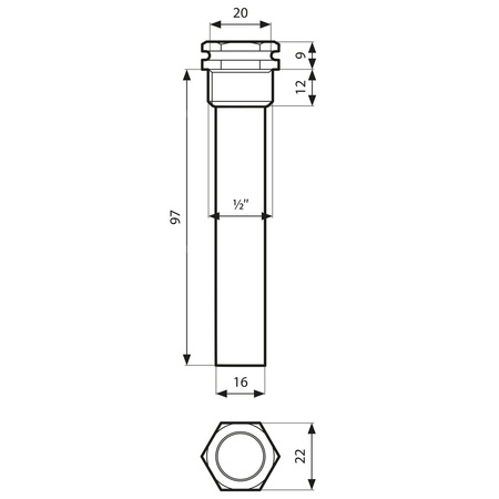 Rurka zanurzeniowa AFRISO 7 mm GZ L= 120 mm