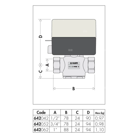 Dwudrożny zawór strefowy z napędem. Z mikroprzełącznikiem pomocniczym 1/2" 2,5