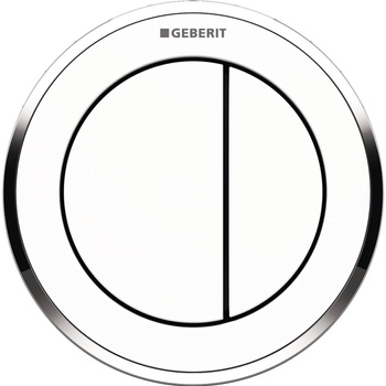 Pneumatyczny przycisk uruchamiający WC Geberit Typ 10, ręczny, podtynkowy, dwudzielny, biały-chrom