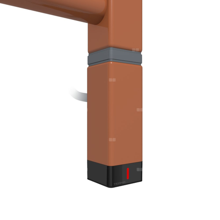 Grzałka TERMA One K30x30, 600W \ Tuba, Bright Copper, kabel prosty z wtyczką [srebrzysty, 1,5m, logo