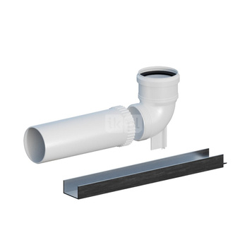 Kolano PP 87 st. skręcane DN80 z przedłużeniem L500mm na podporze