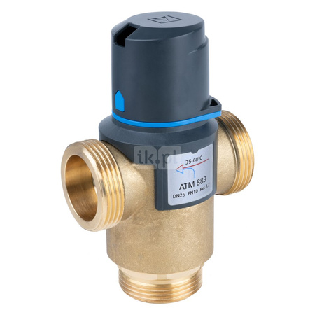 Zawór regulacyjny termostatyczny do wody ciepłej AFRISO ATM 883 mosiądz GZ 1 1/4'', DN 25, zakres temp. 35...60'C, Kvs 4.2m3/h, max. 110'C, max. 10bar