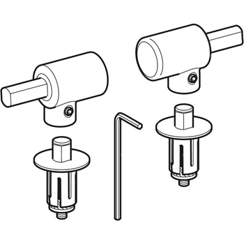 Zestaw zawiasów Geberit do deski sedesowej Flow, wolne opadanie (2 szt.)